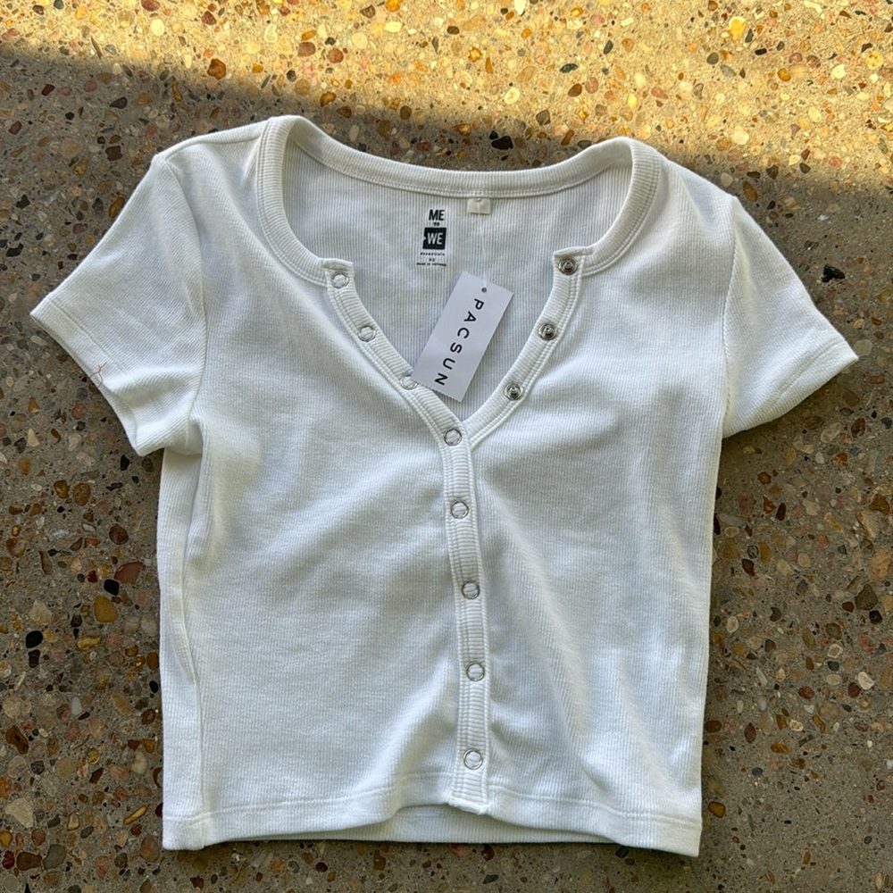 pacsun ribbed henley tshirt